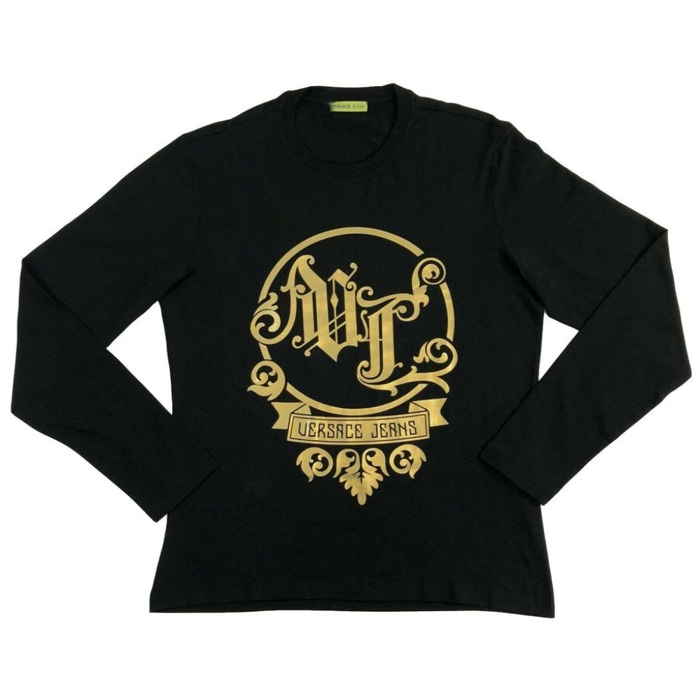 Versace Jeans Damask Gold Foil Long Sleeve Shirt
